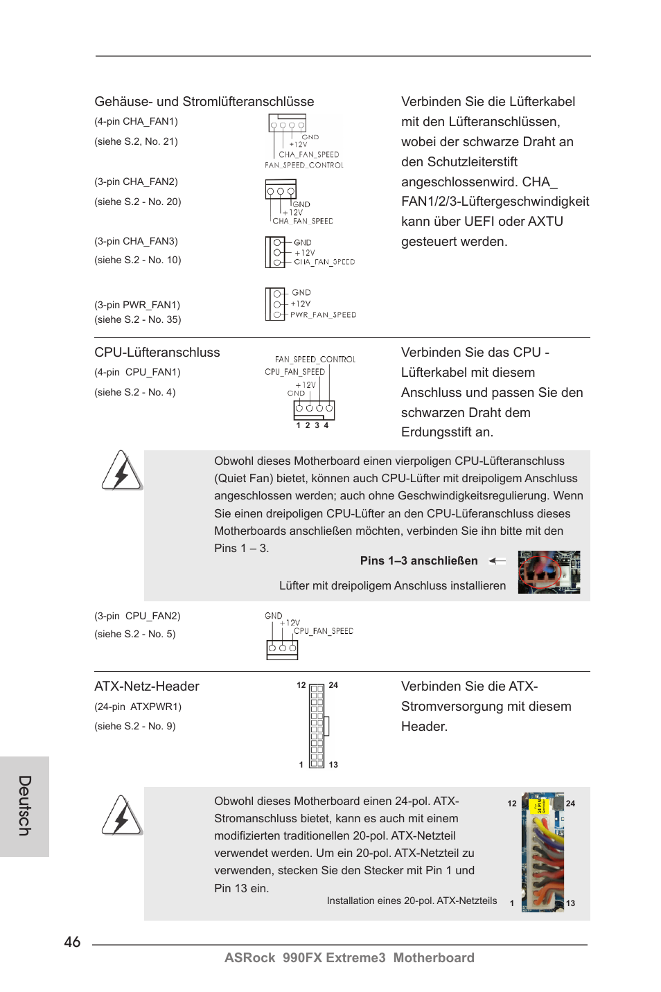 Deutsch | ASRock 990FX Extreme3 User Manual | Page 46 / 182