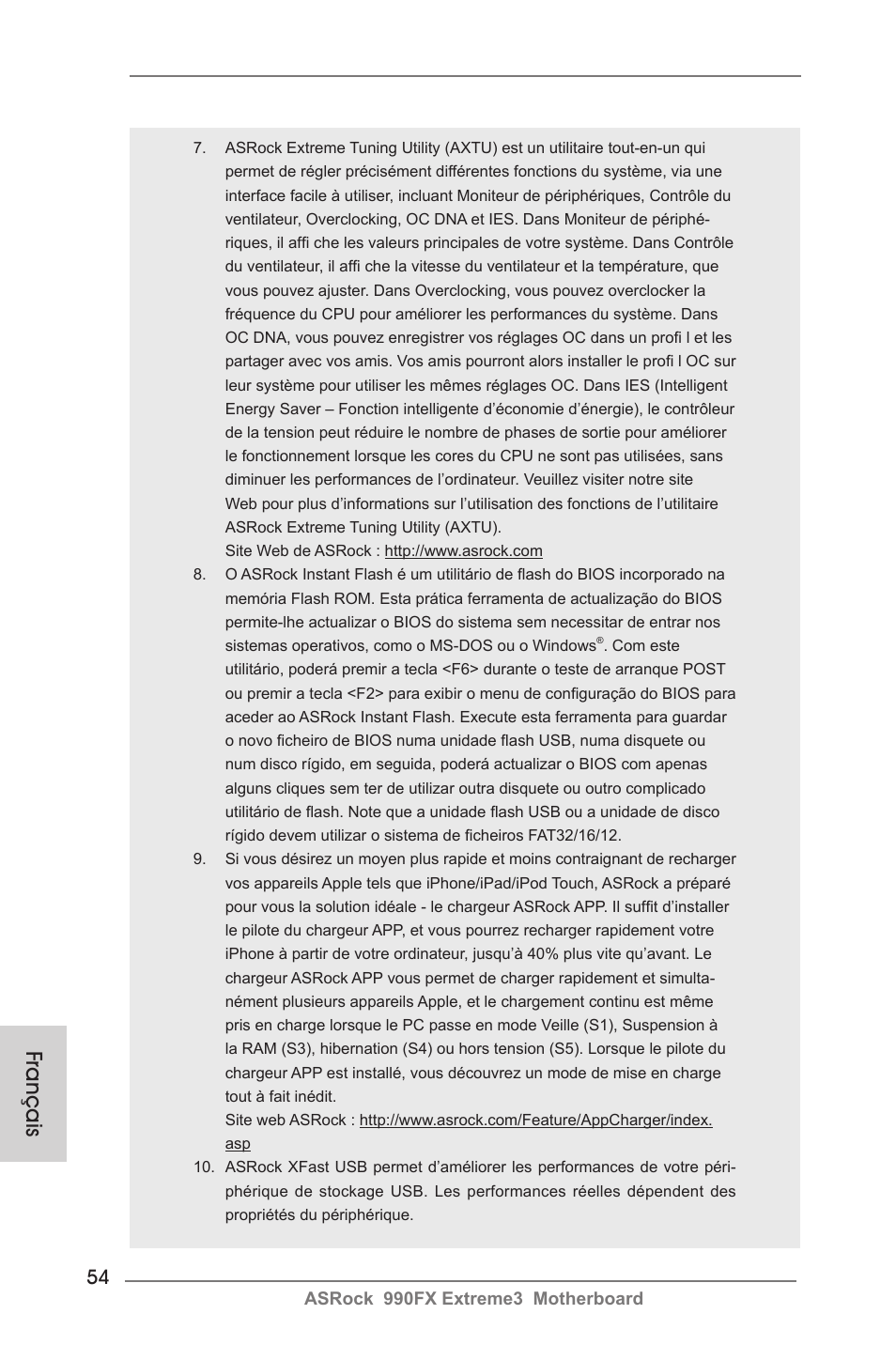 Français | ASRock 990FX Extreme3 User Manual | Page 54 / 182