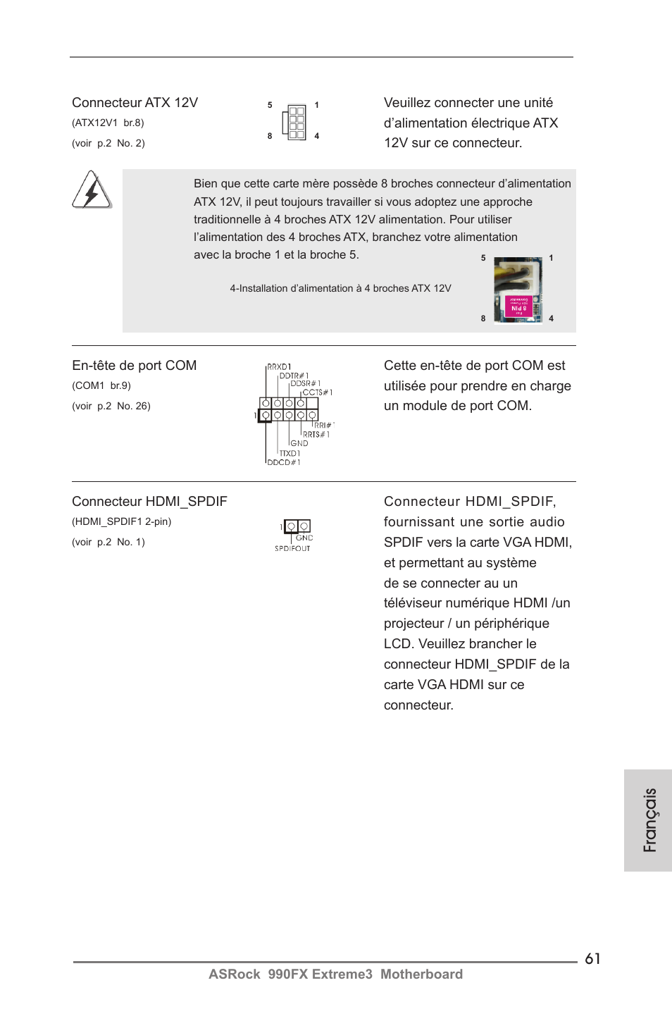 Français | ASRock 990FX Extreme3 User Manual | Page 61 / 182