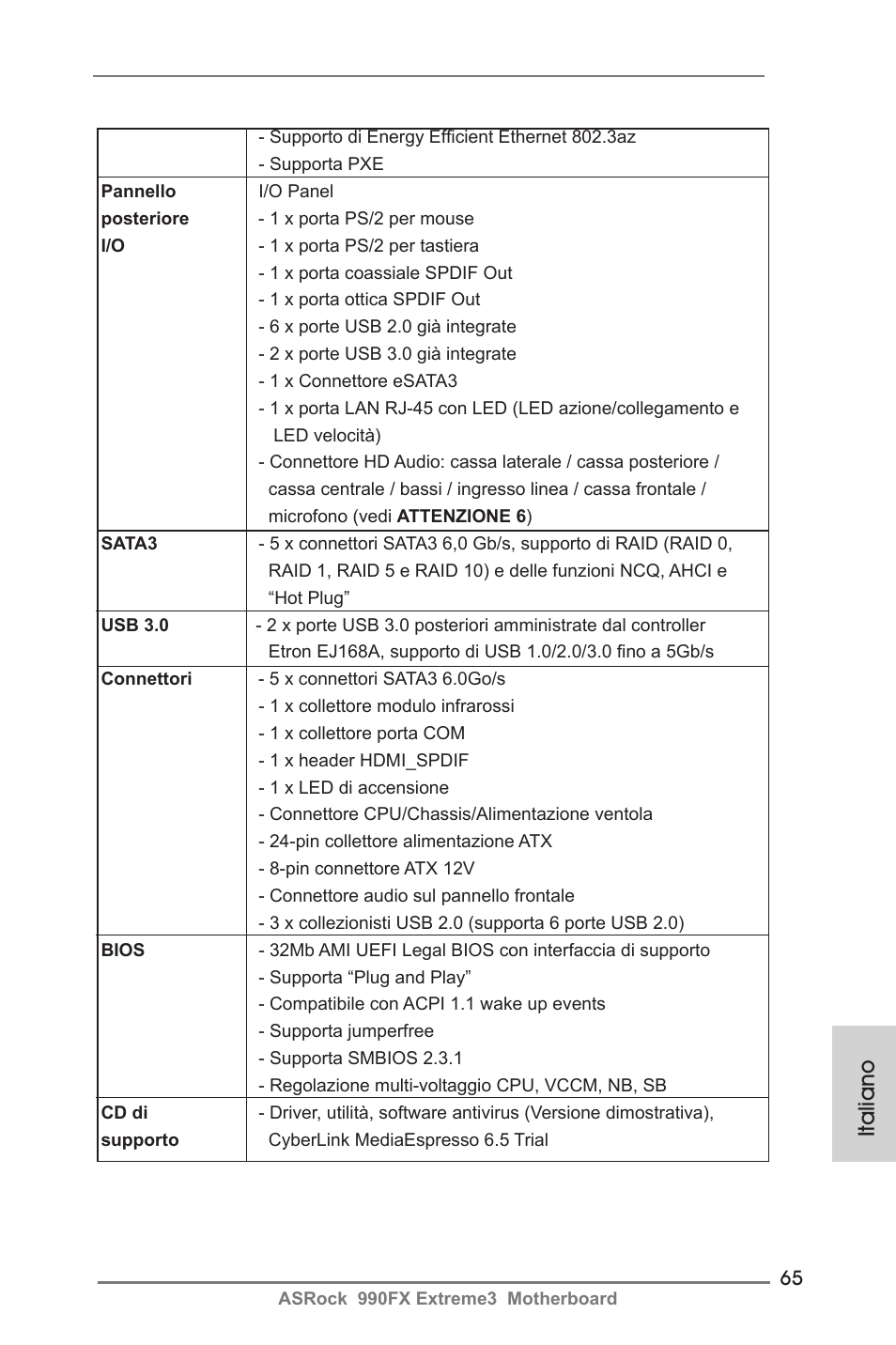 Italiano | ASRock 990FX Extreme3 User Manual | Page 65 / 182