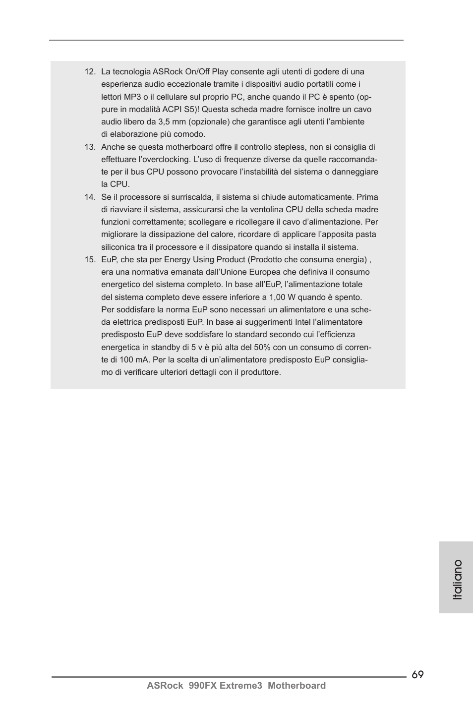 Italiano | ASRock 990FX Extreme3 User Manual | Page 69 / 182