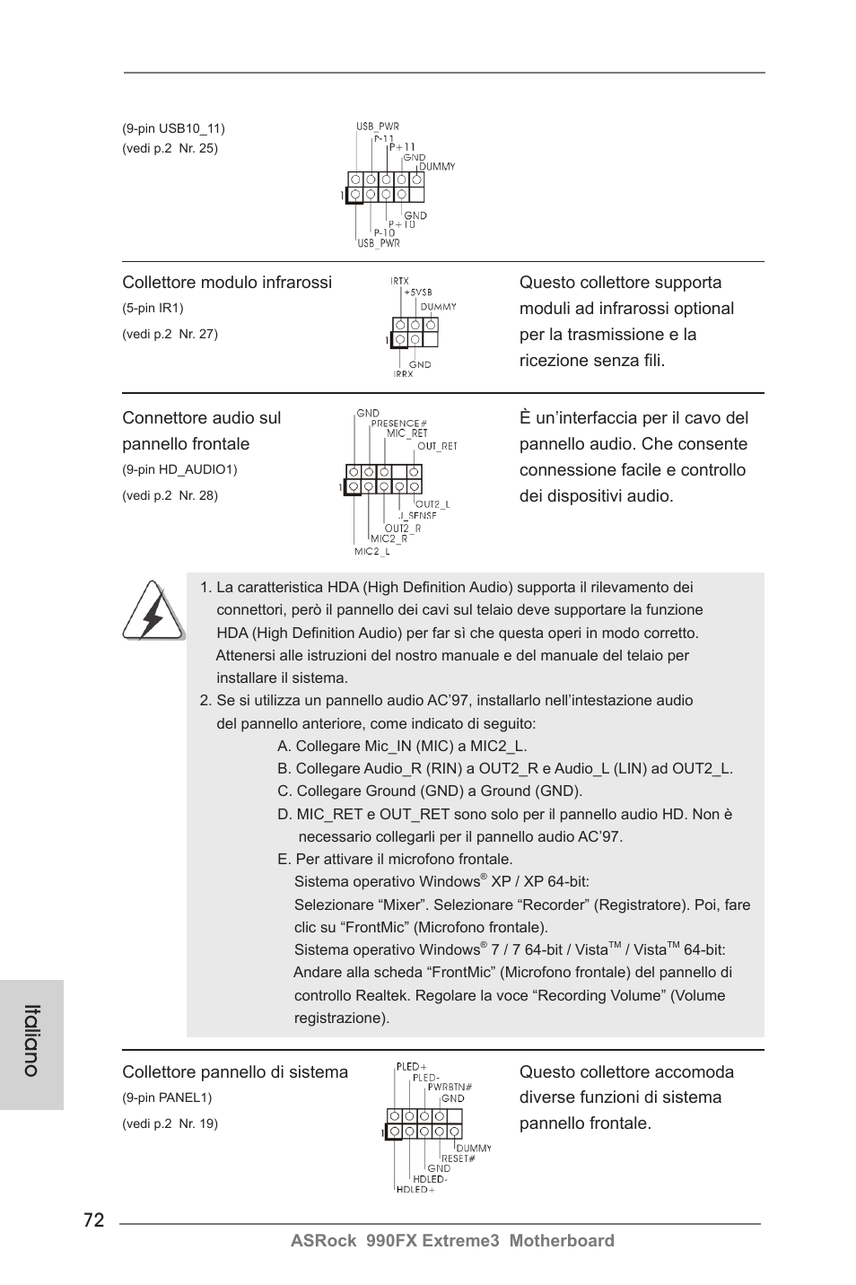 Italiano | ASRock 990FX Extreme3 User Manual | Page 72 / 182