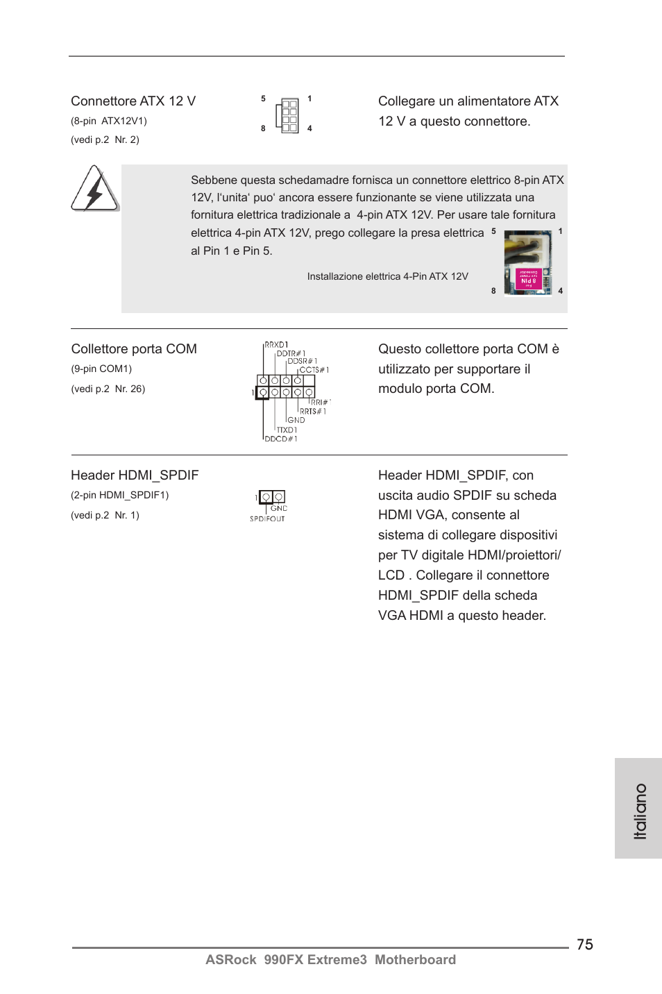 Italiano | ASRock 990FX Extreme3 User Manual | Page 75 / 182