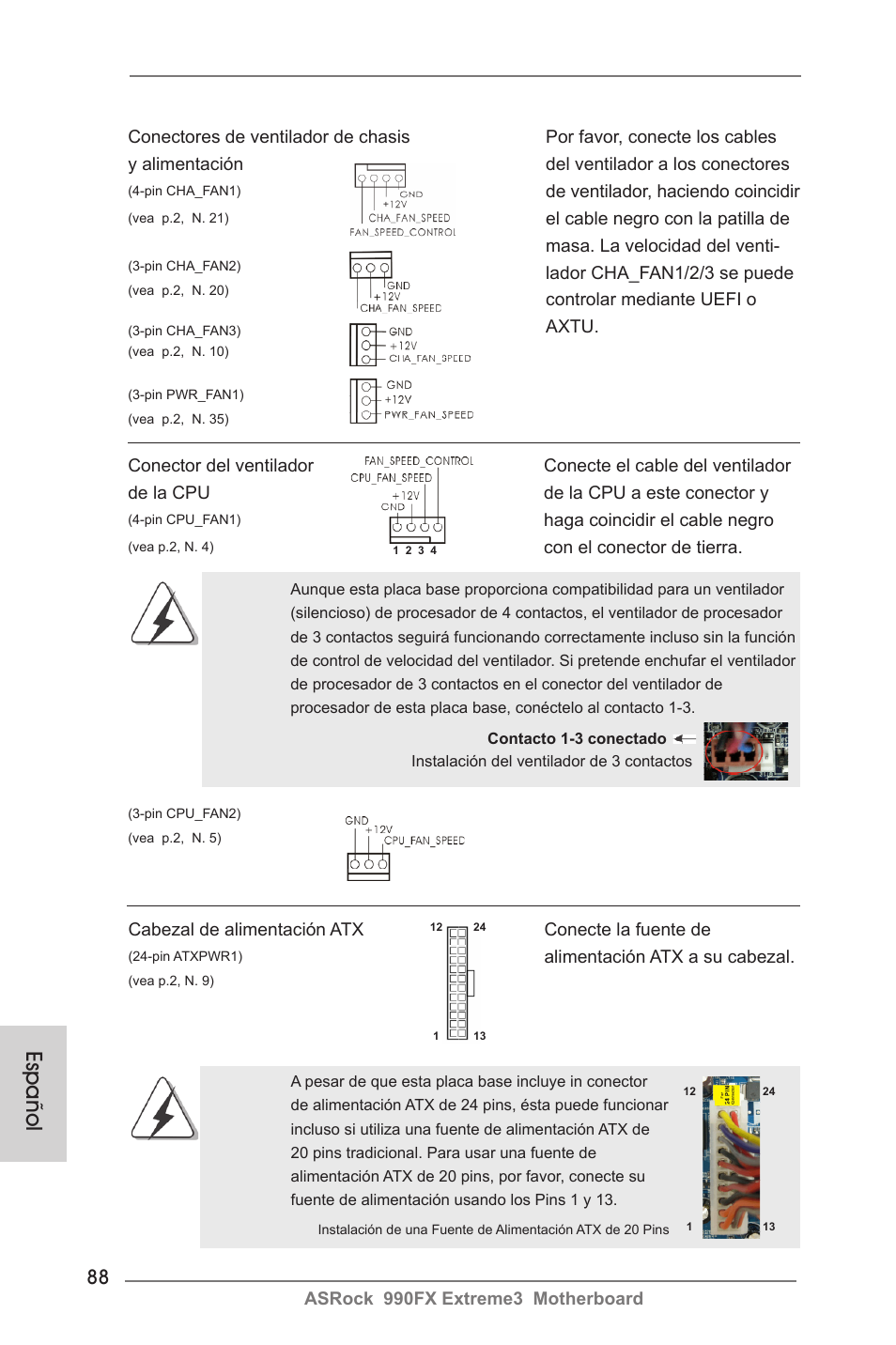 Español | ASRock 990FX Extreme3 User Manual | Page 88 / 182