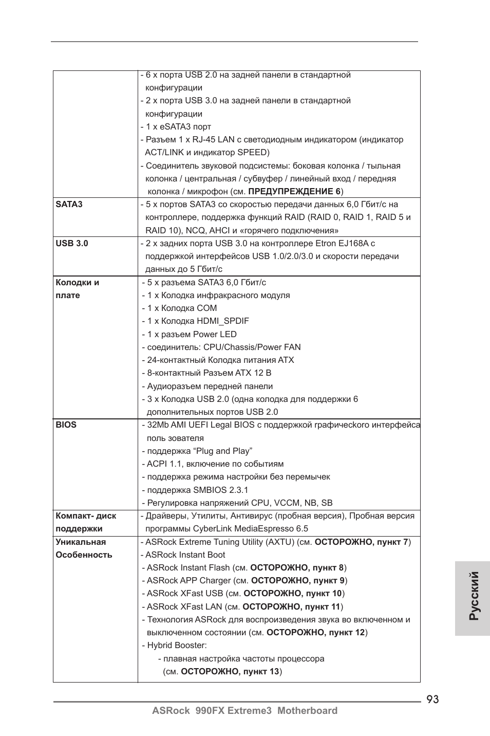 Ру сский | ASRock 990FX Extreme3 User Manual | Page 93 / 182