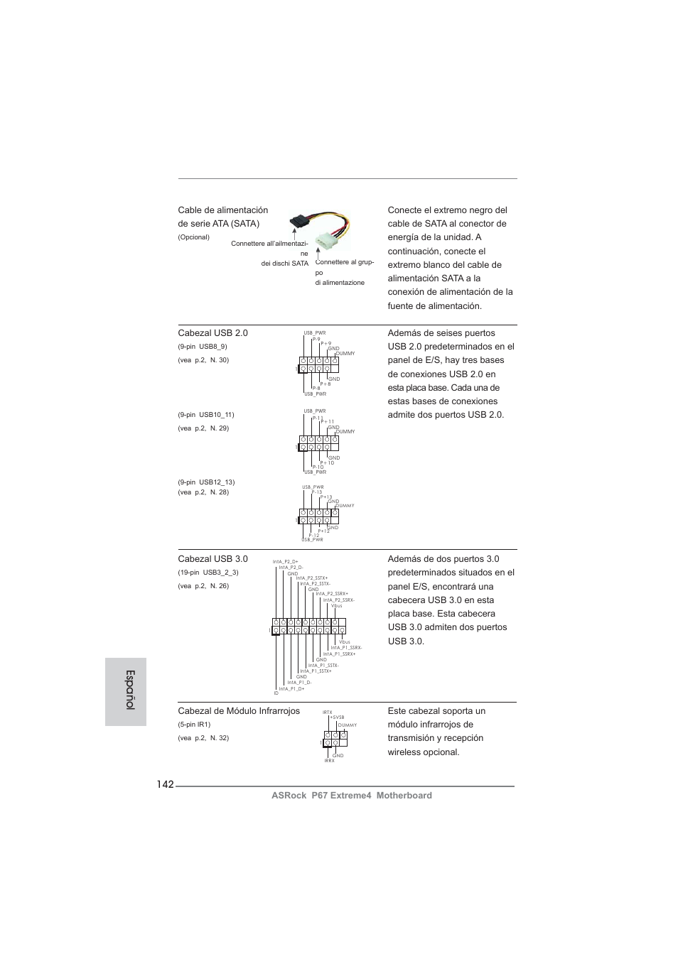 Español | ASRock P67 Extreme4 User Manual | Page 142 / 304