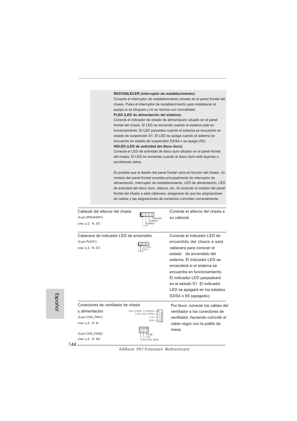 Español | ASRock P67 Extreme4 User Manual | Page 144 / 304