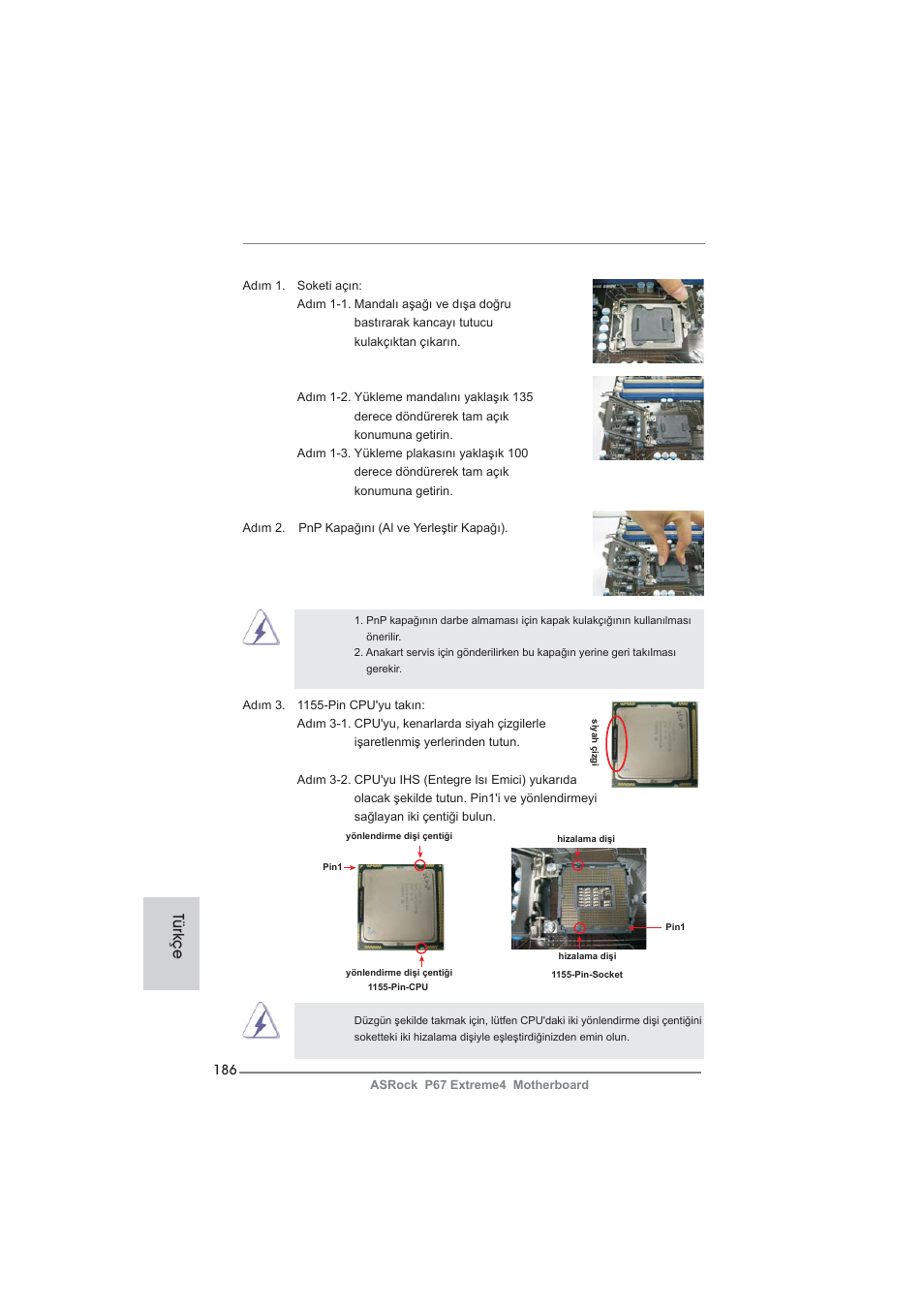 Türkçe | ASRock P67 Extreme4 User Manual | Page 186 / 304