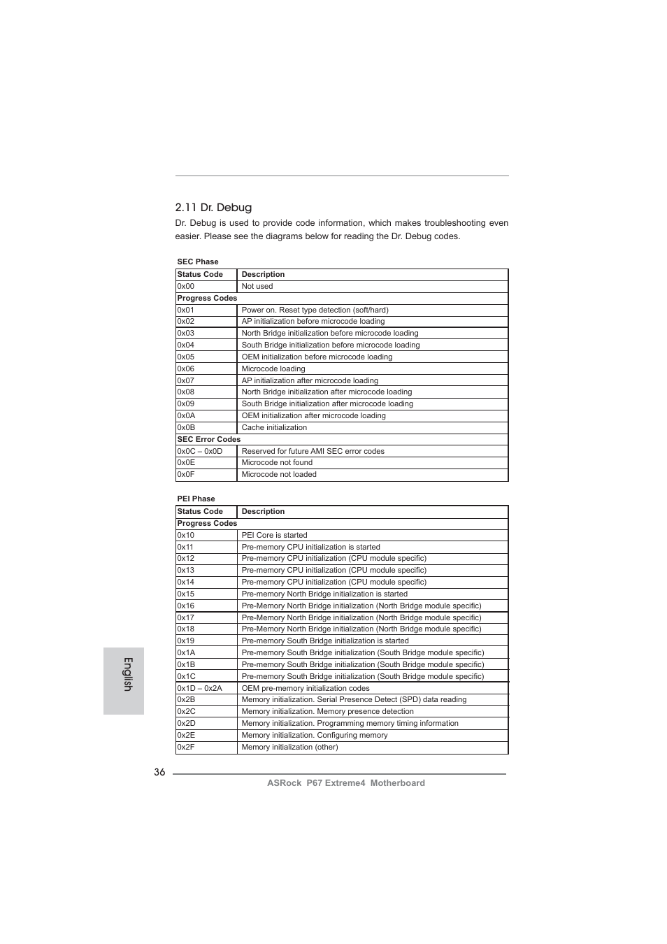 English 2.11 dr. debug | ASRock P67 Extreme4 User Manual | Page 36 / 304