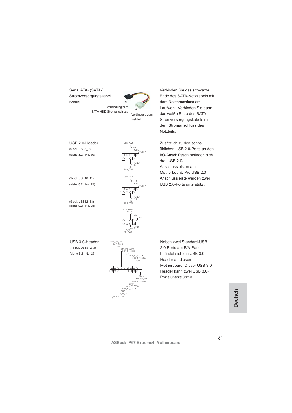 Deutsch | ASRock P67 Extreme4 User Manual | Page 61 / 304