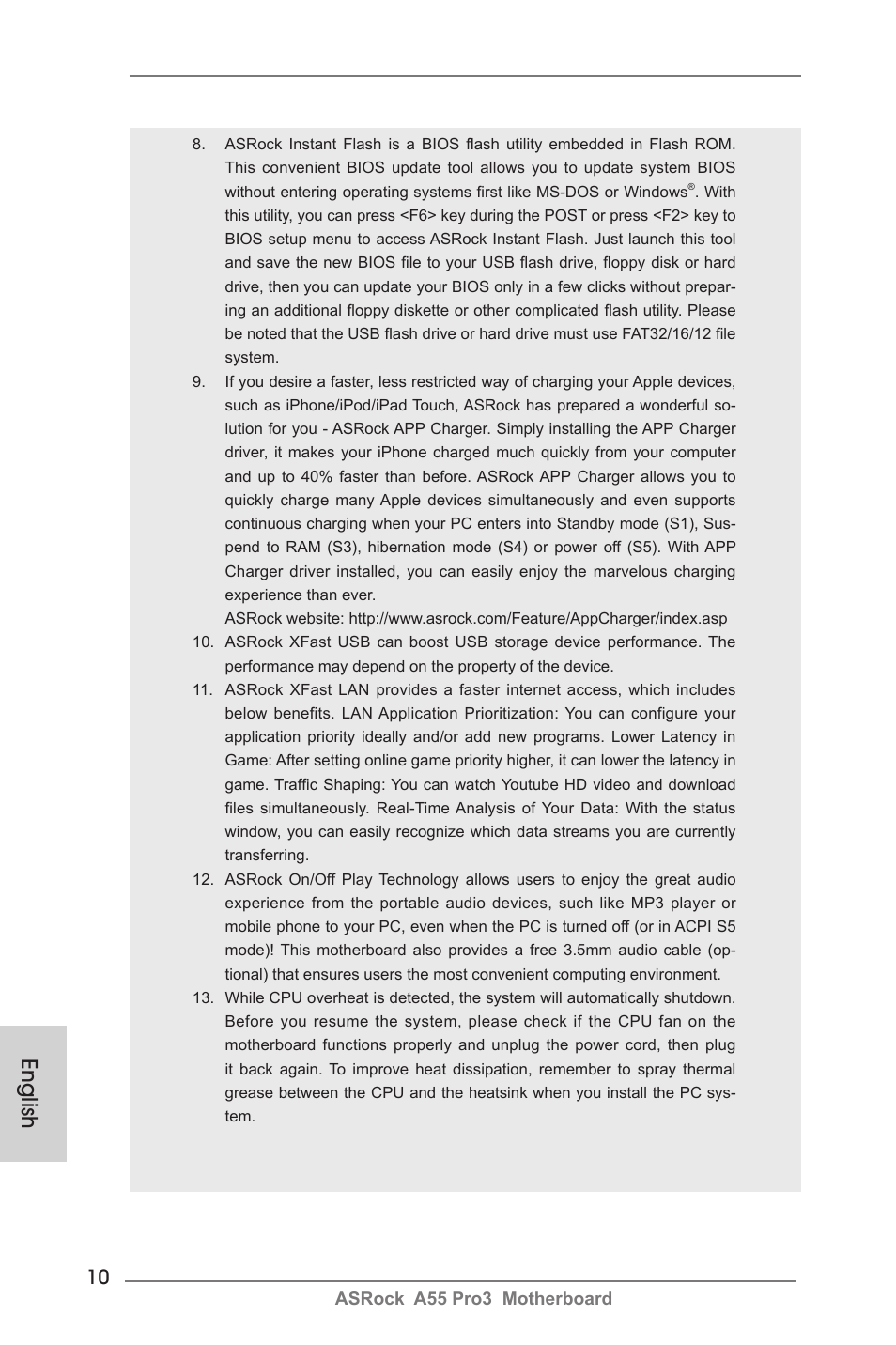 English | ASRock A55 Pro3 User Manual | Page 10 / 190