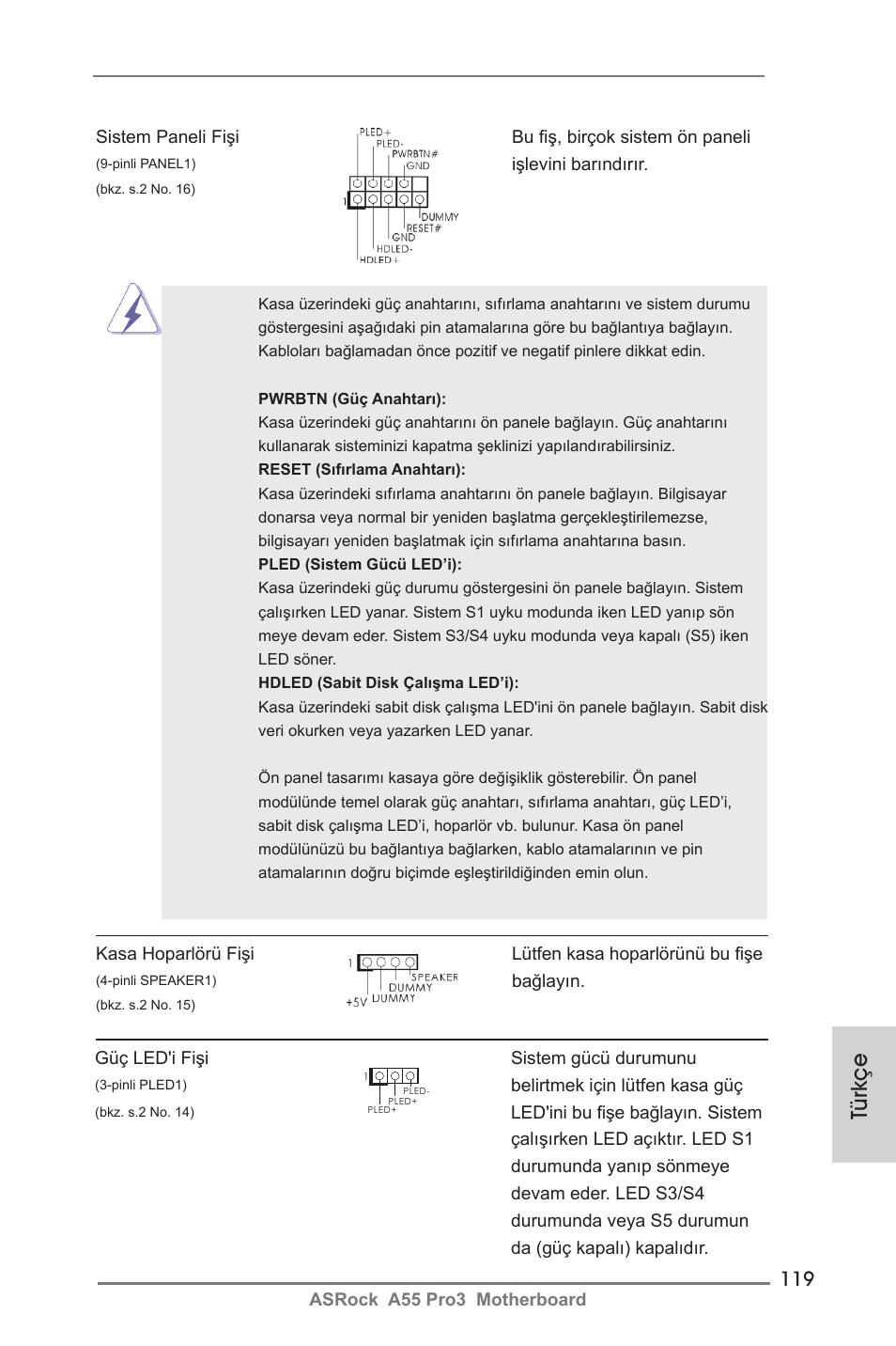 Türkçe | ASRock A55 Pro3 User Manual | Page 119 / 190