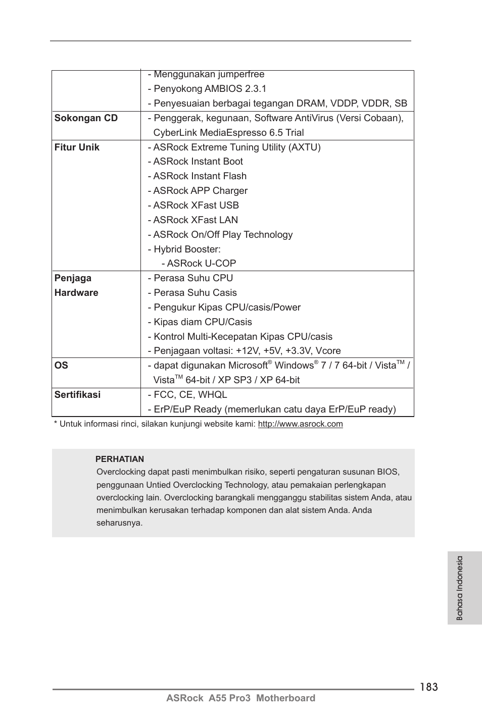 ASRock A55 Pro3 User Manual | Page 183 / 190