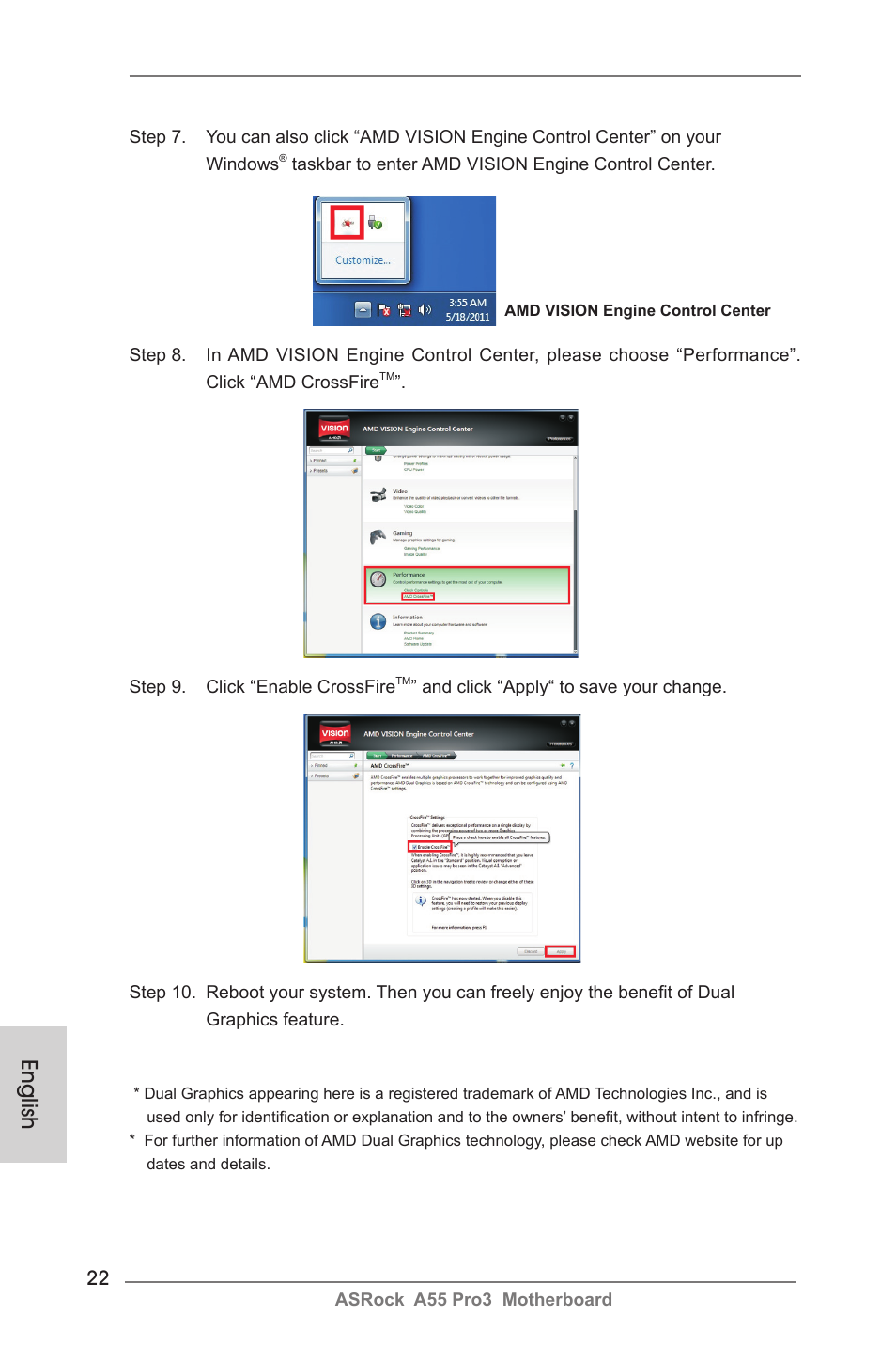 English | ASRock A55 Pro3 User Manual | Page 22 / 190