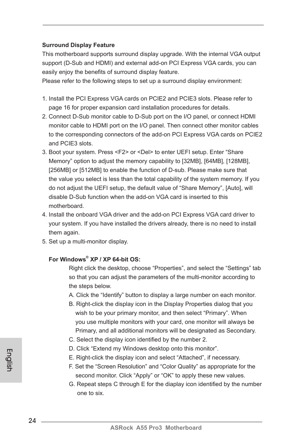 English | ASRock A55 Pro3 User Manual | Page 24 / 190