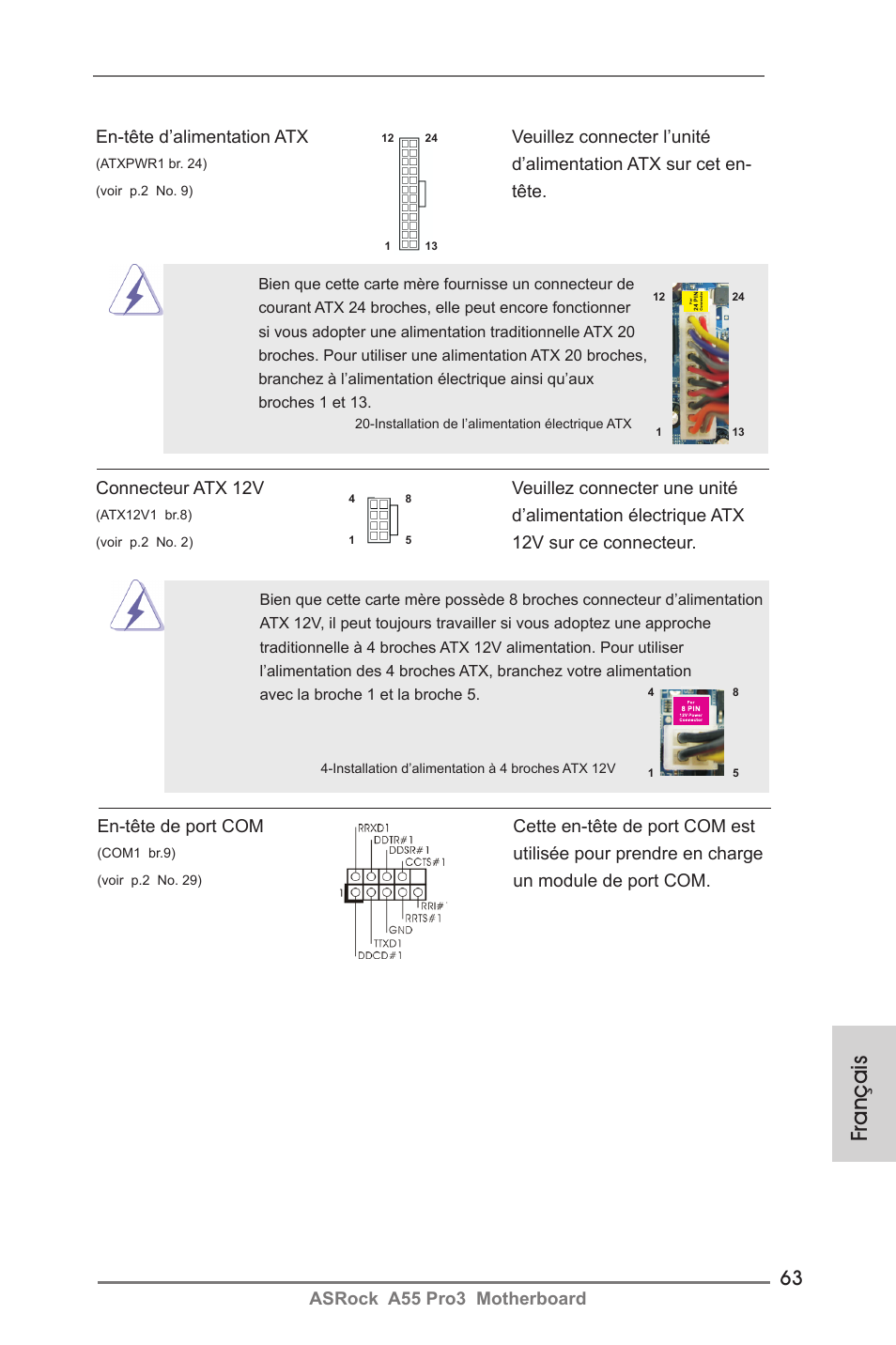 Français | ASRock A55 Pro3 User Manual | Page 63 / 190