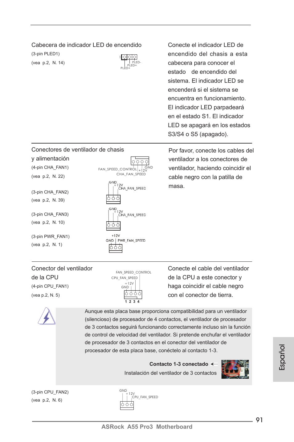 Español | ASRock A55 Pro3 User Manual | Page 91 / 190