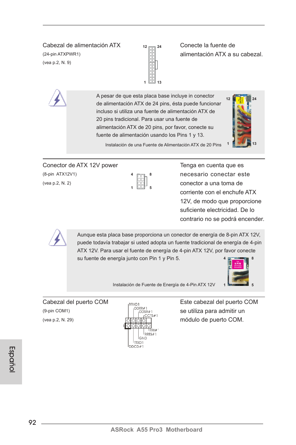 Español | ASRock A55 Pro3 User Manual | Page 92 / 190