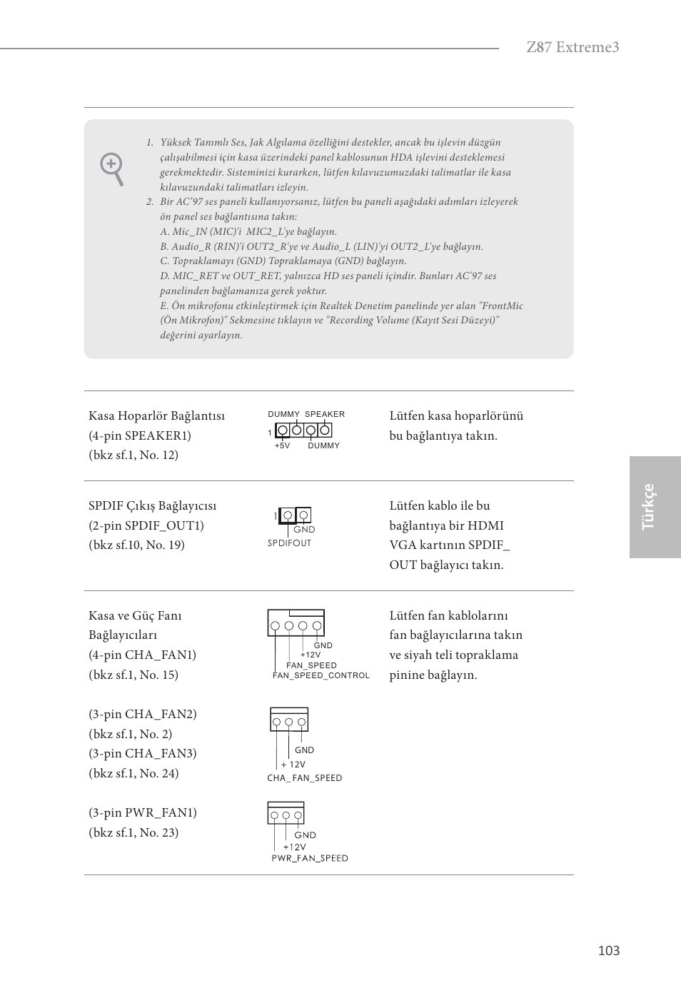 Z 8 7 extreme3, Türk çe | ASRock Z87 Extreme3 User Manual | Page 105 / 164