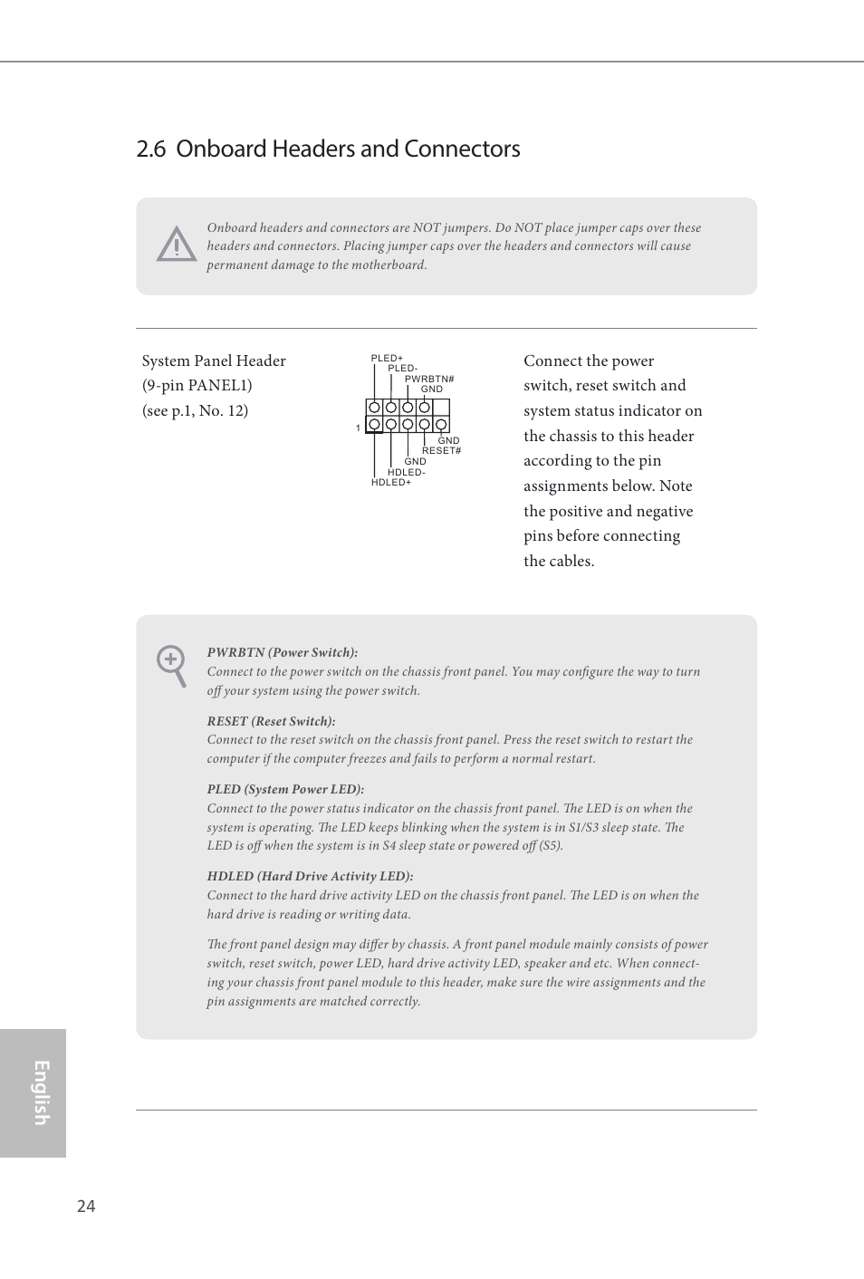 6 onboard headers and connectors, English | ASRock Z87 Extreme3 User Manual | Page 26 / 164
