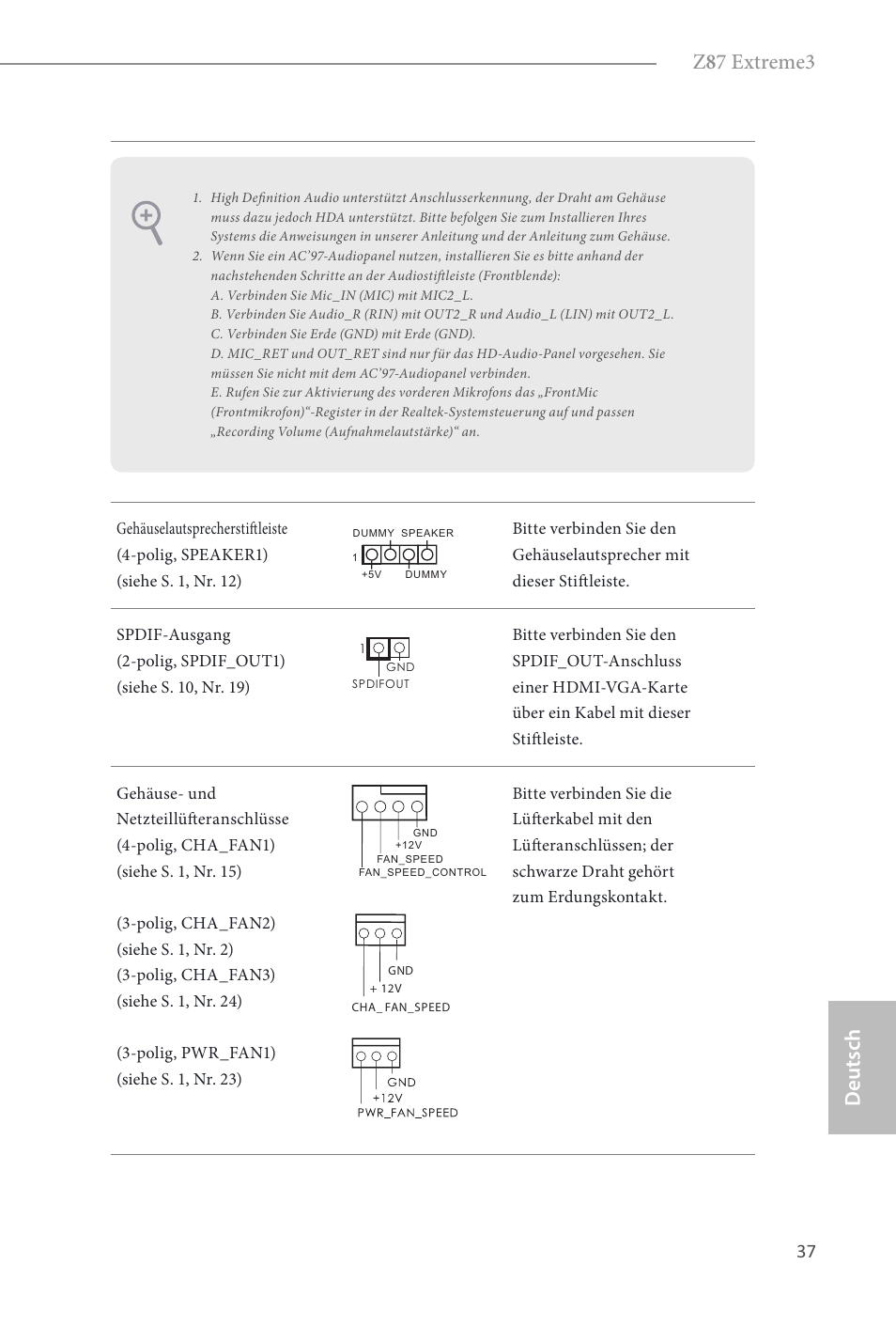 Z 8 7 extreme3, Deutsch | ASRock Z87 Extreme3 User Manual | Page 39 / 164