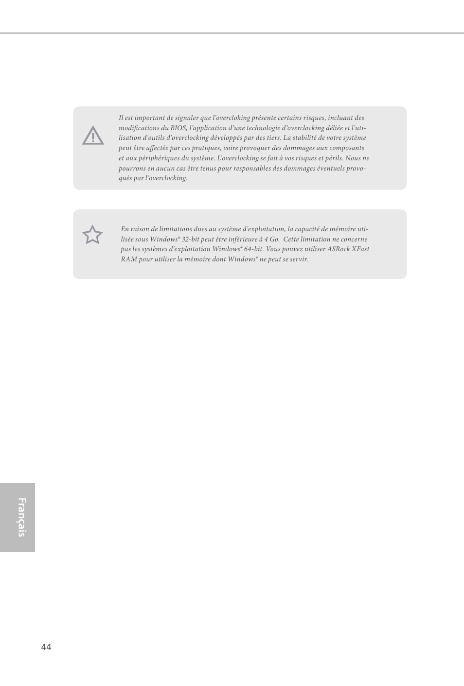 Fr ançais français | ASRock Z87 Extreme3 User Manual | Page 46 / 164