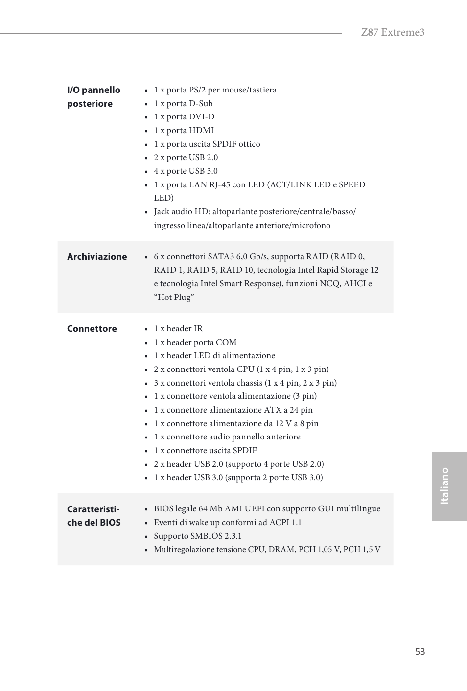 Z 8 7 extreme3, Italiano | ASRock Z87 Extreme3 User Manual | Page 55 / 164