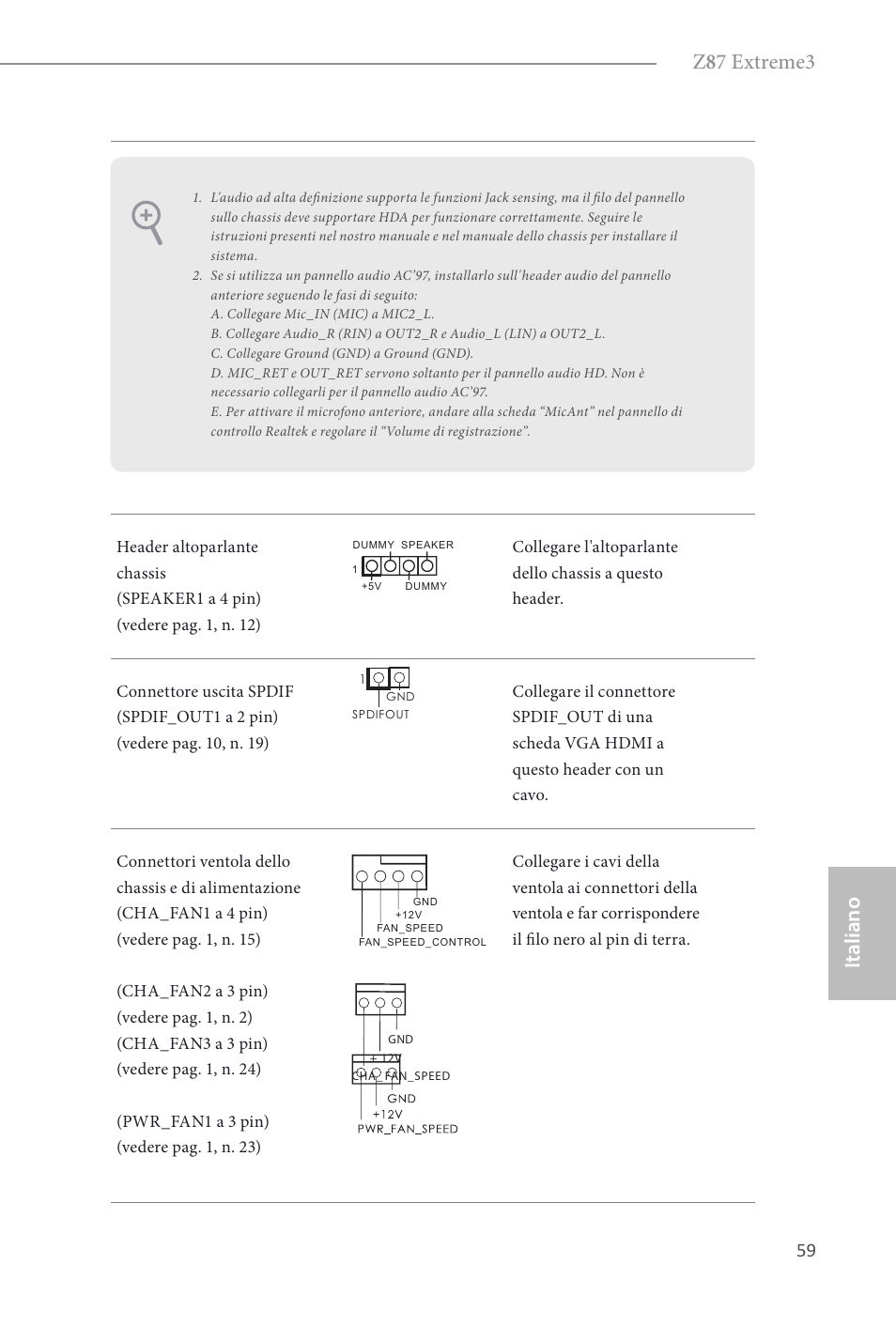 Z 8 7 extreme3, Italiano | ASRock Z87 Extreme3 User Manual | Page 61 / 164