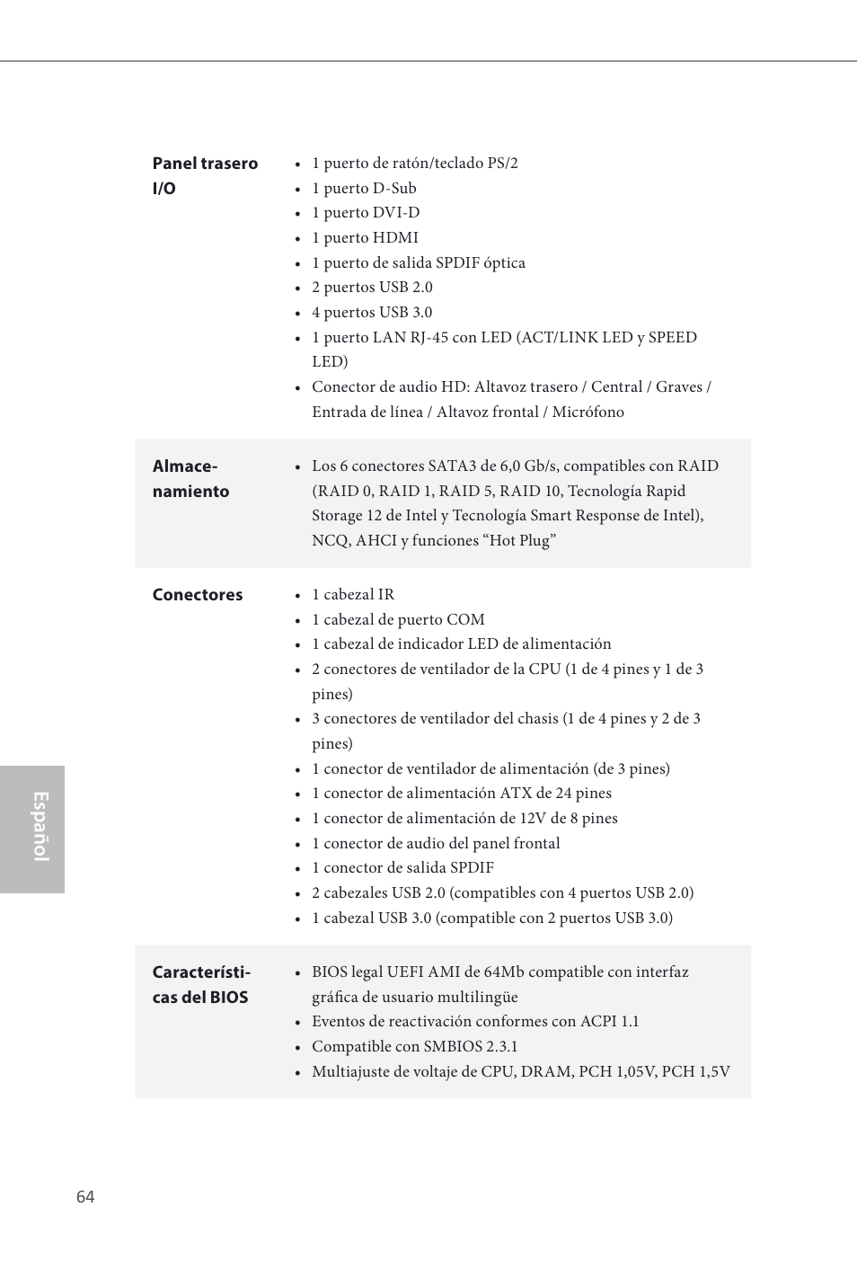 Español | ASRock Z87 Extreme3 User Manual | Page 66 / 164