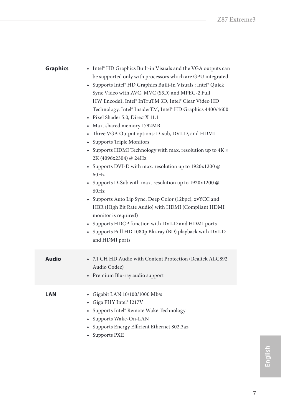 Z87 extreme3, English | ASRock Z87 Extreme3 User Manual | Page 9 / 164