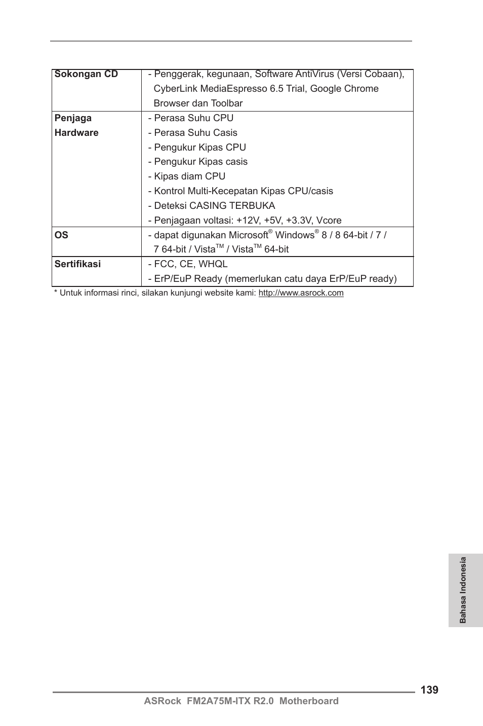 ASRock FM2A75M-ITX R2.0 User Manual | Page 139 / 146