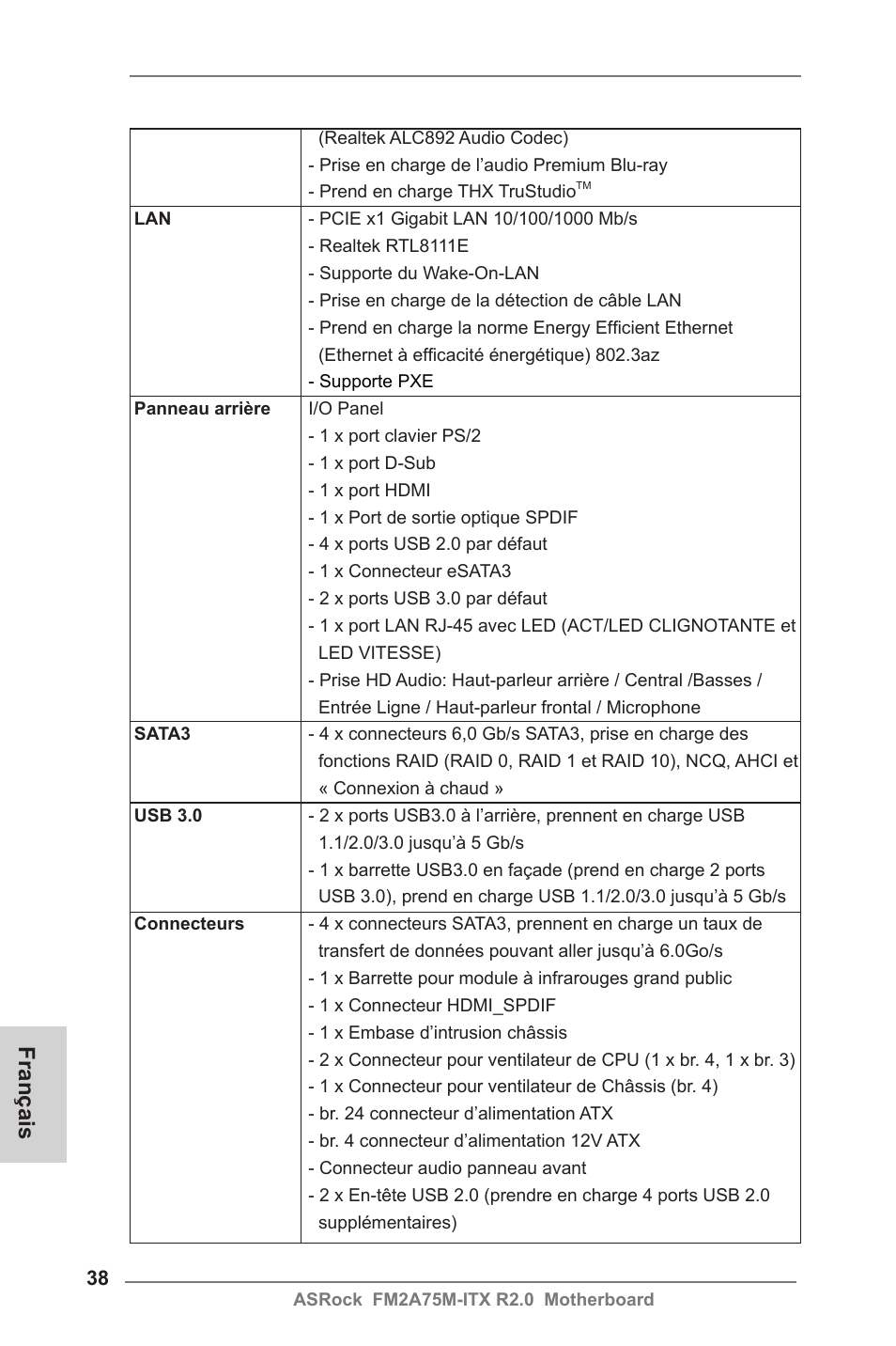 Français | ASRock FM2A75M-ITX R2.0 User Manual | Page 38 / 146