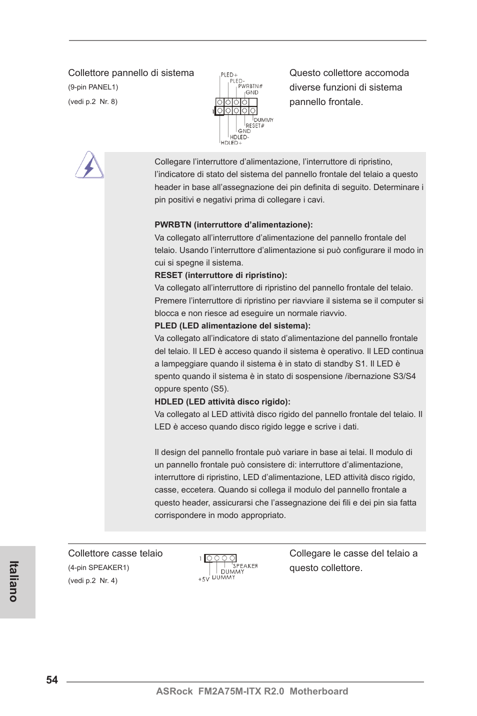 Italiano | ASRock FM2A75M-ITX R2.0 User Manual | Page 54 / 146