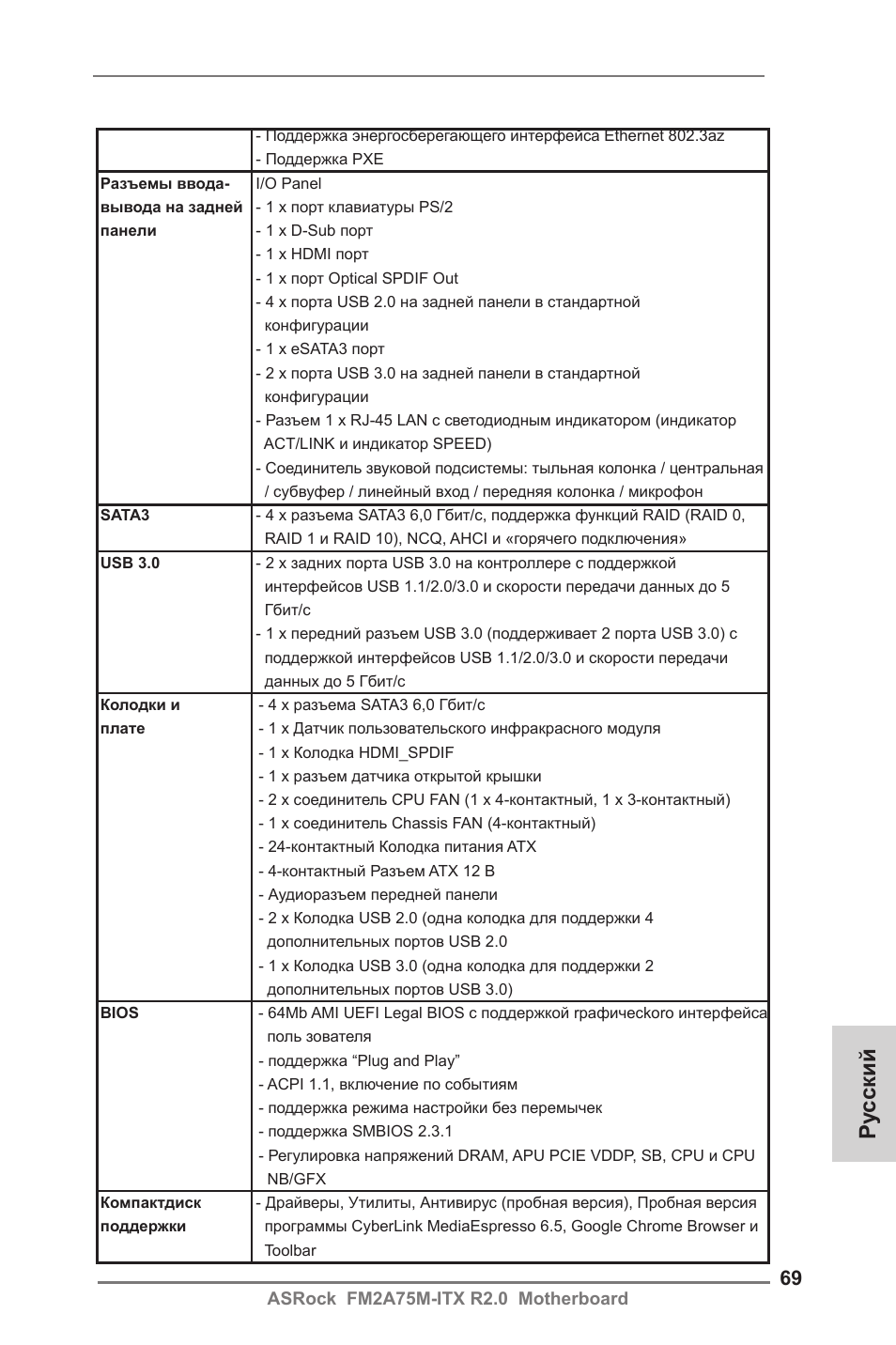 Ру сский | ASRock FM2A75M-ITX R2.0 User Manual | Page 69 / 146
