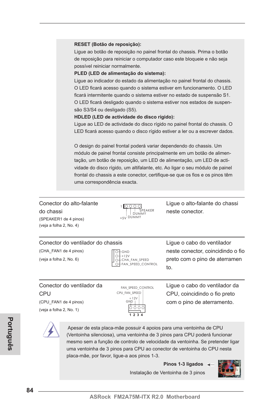 Português | ASRock FM2A75M-ITX R2.0 User Manual | Page 84 / 146