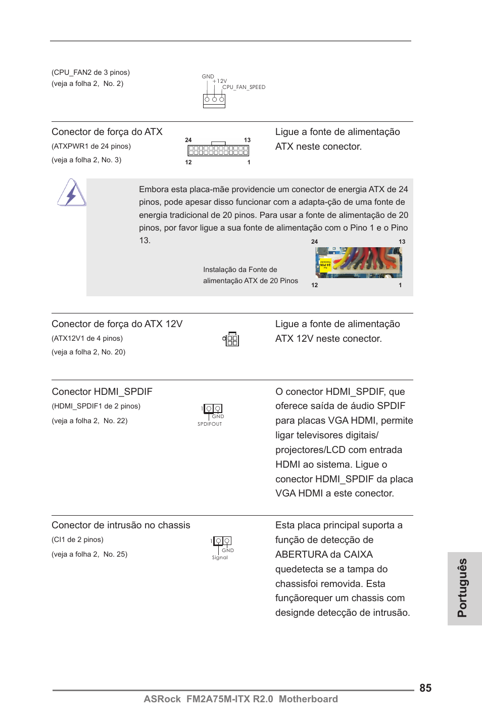 Português | ASRock FM2A75M-ITX R2.0 User Manual | Page 85 / 146