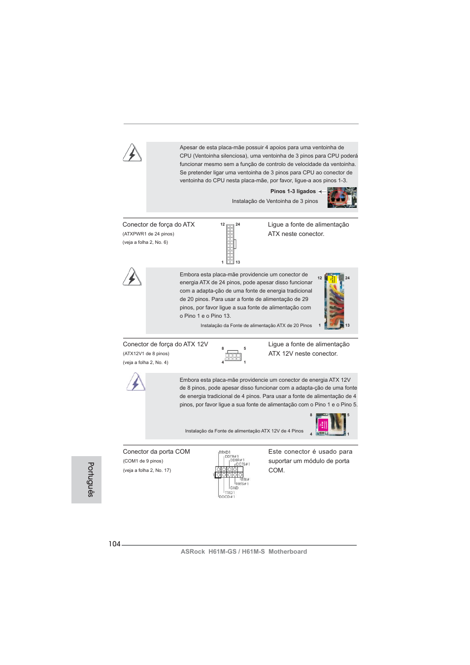 Po rtuguês | ASRock H61M-S User Manual | Page 104 / 162