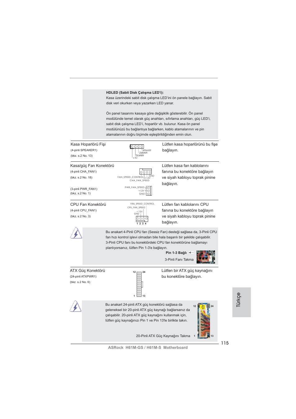 Türkçe | ASRock H61M-S User Manual | Page 115 / 162