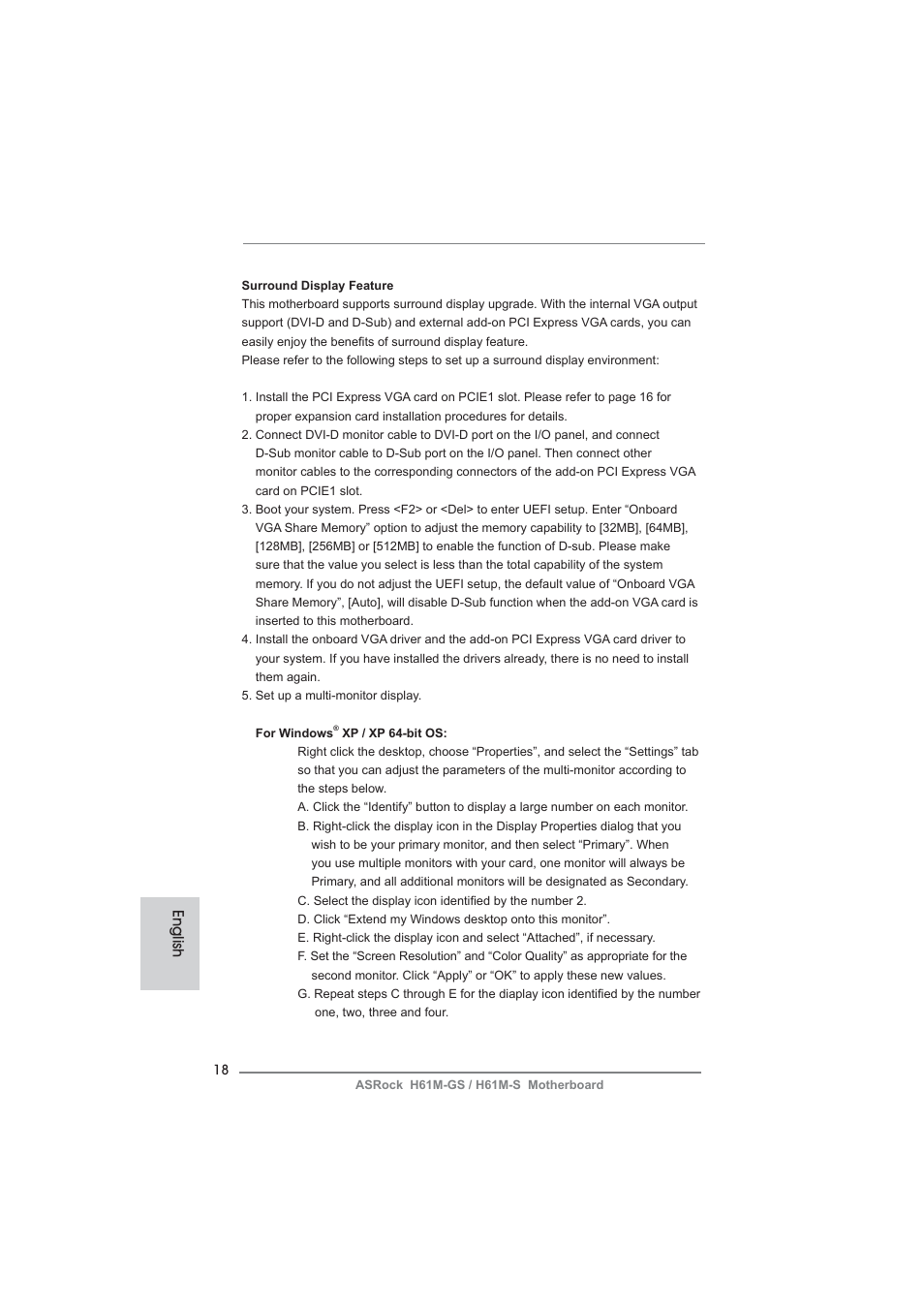 English | ASRock H61M-S User Manual | Page 18 / 162