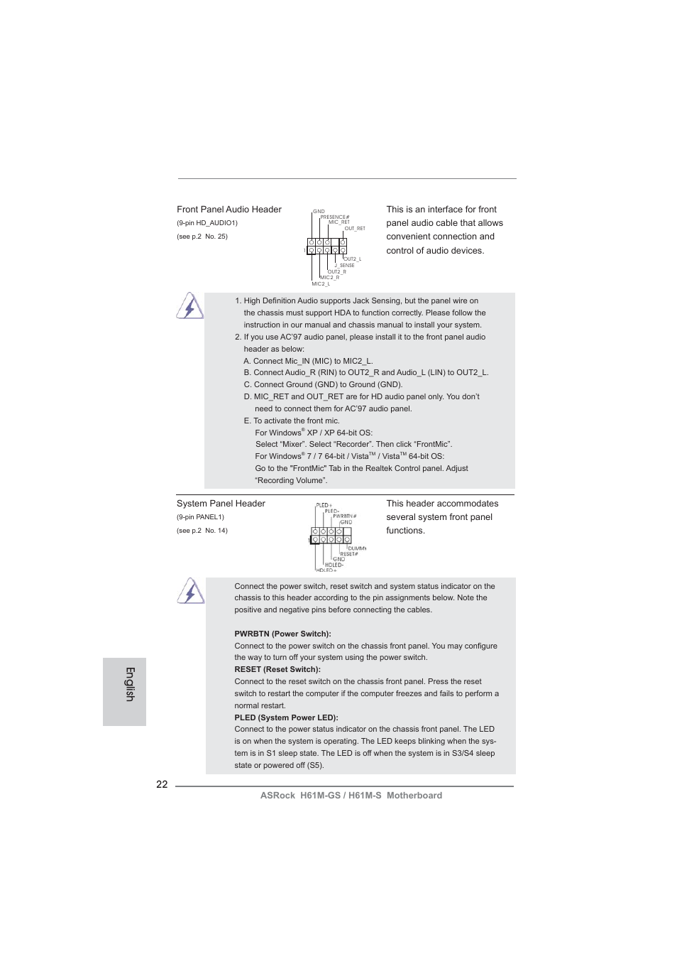 English | ASRock H61M-S User Manual | Page 22 / 162