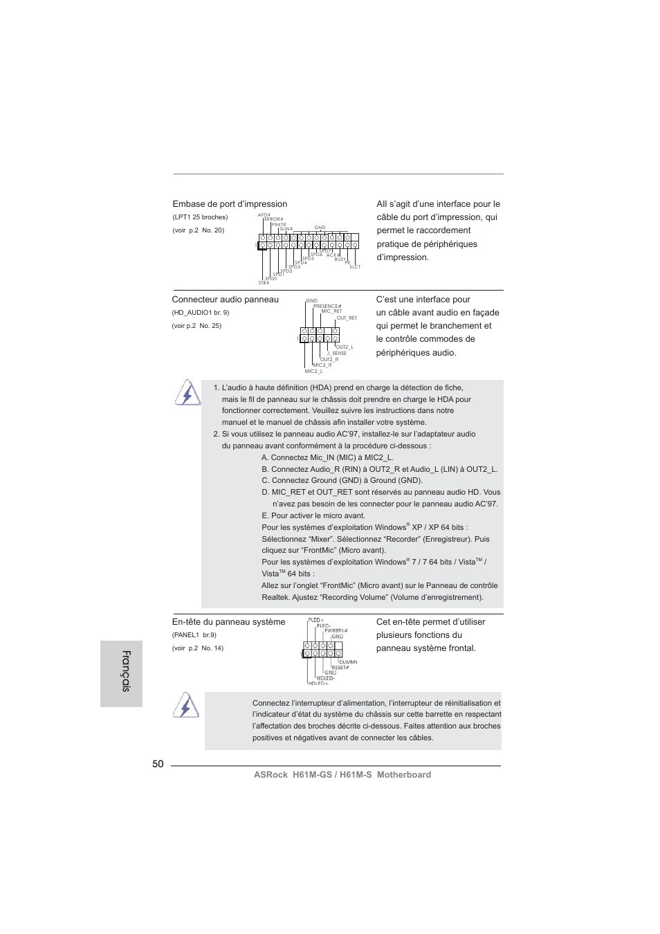Français | ASRock H61M-S User Manual | Page 50 / 162