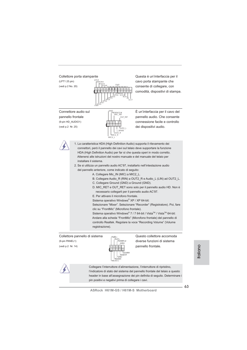 Italiano | ASRock H61M-S User Manual | Page 63 / 162