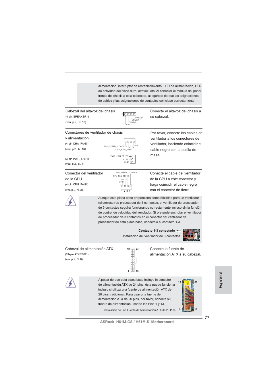 Español | ASRock H61M-S User Manual | Page 77 / 162