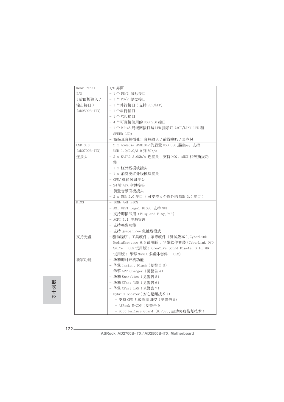 簡體中文 | ASRock AD2700B-ITX User Manual | Page 122 / 143