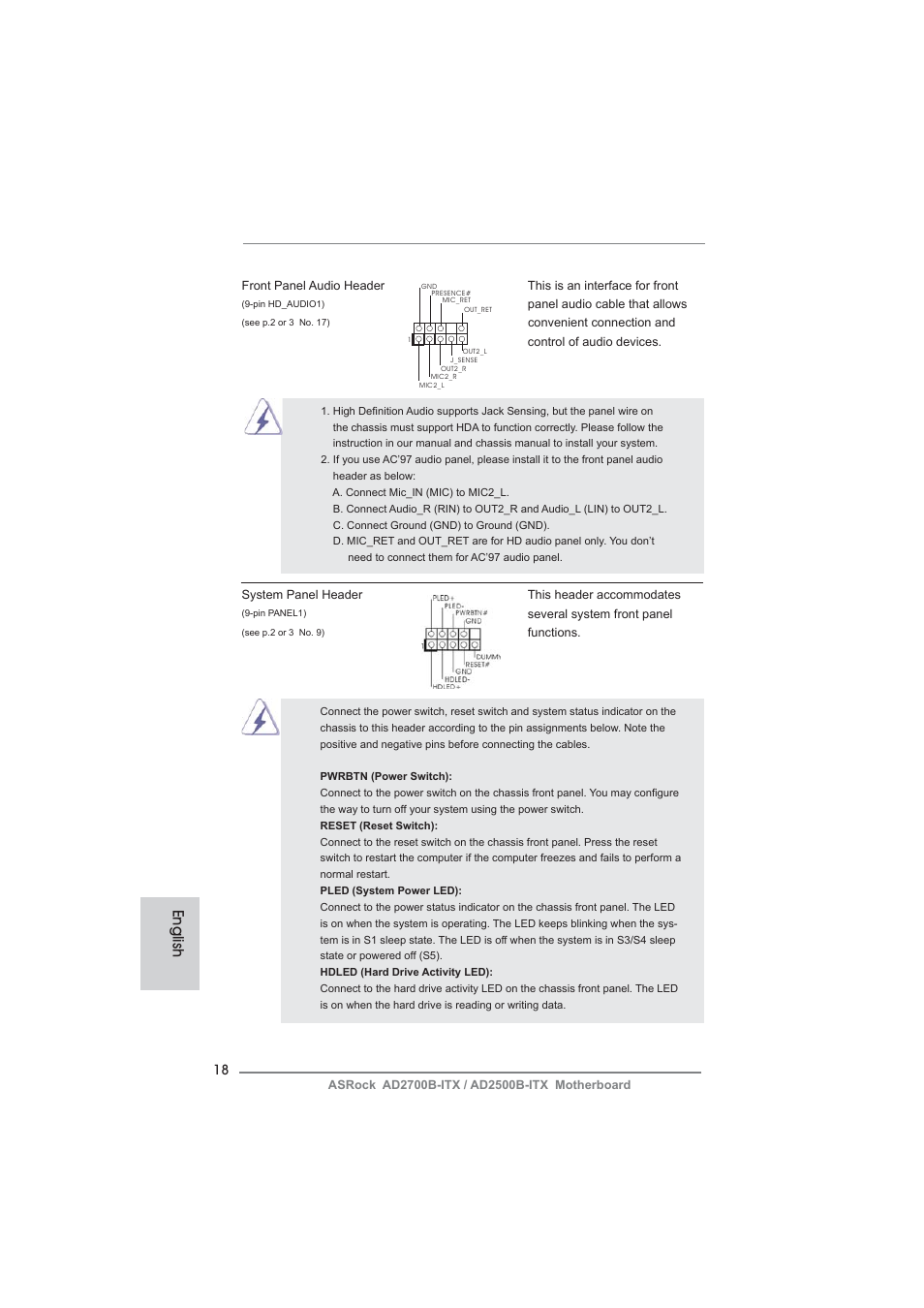 English | ASRock AD2700B-ITX User Manual | Page 18 / 143