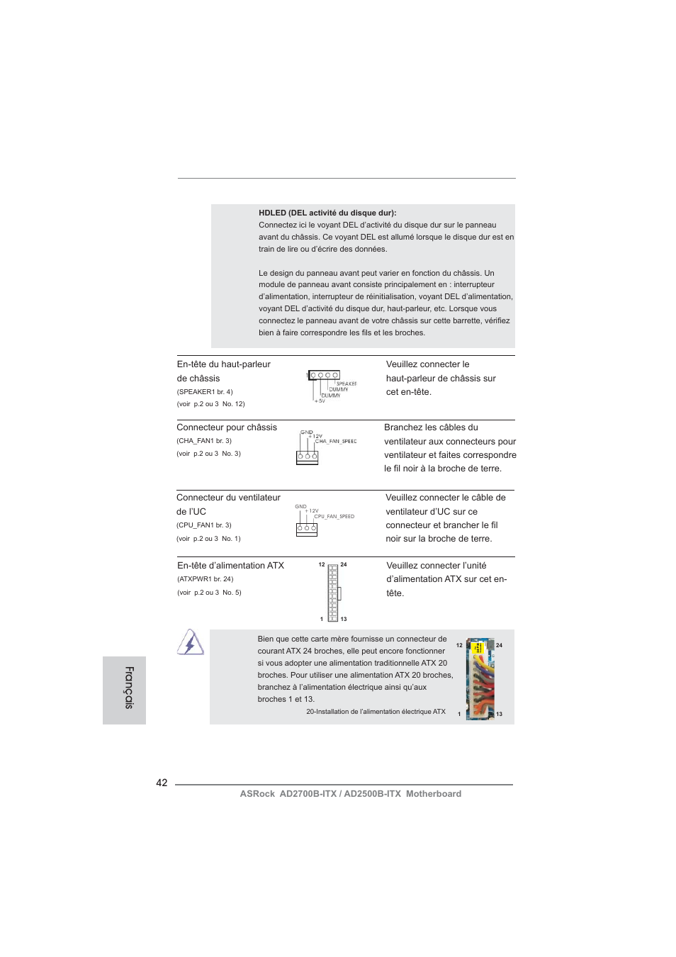 Français | ASRock AD2700B-ITX User Manual | Page 42 / 143
