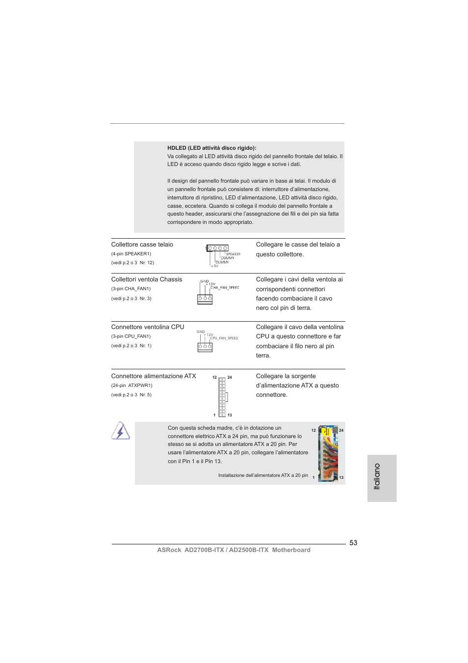 Italiano | ASRock AD2700B-ITX User Manual | Page 53 / 143