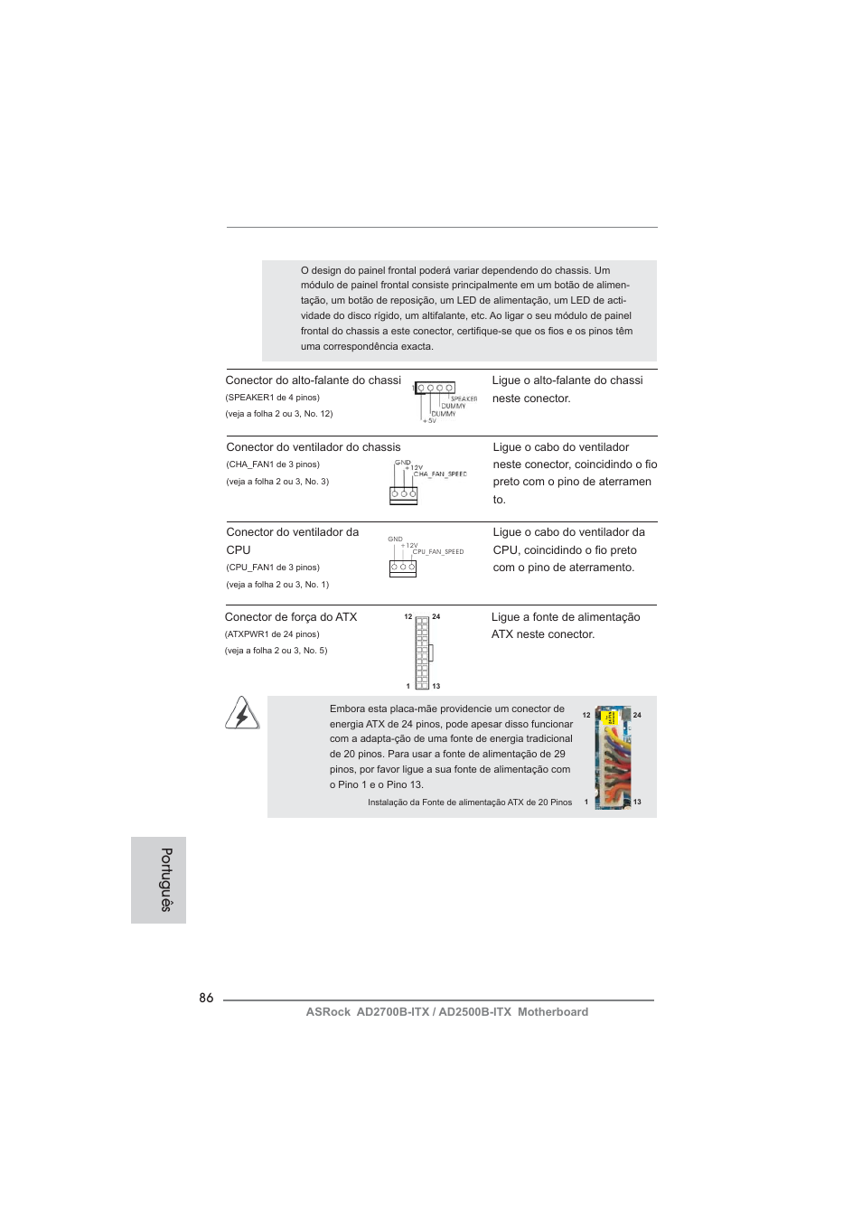 Por tuguês | ASRock AD2700B-ITX User Manual | Page 86 / 143