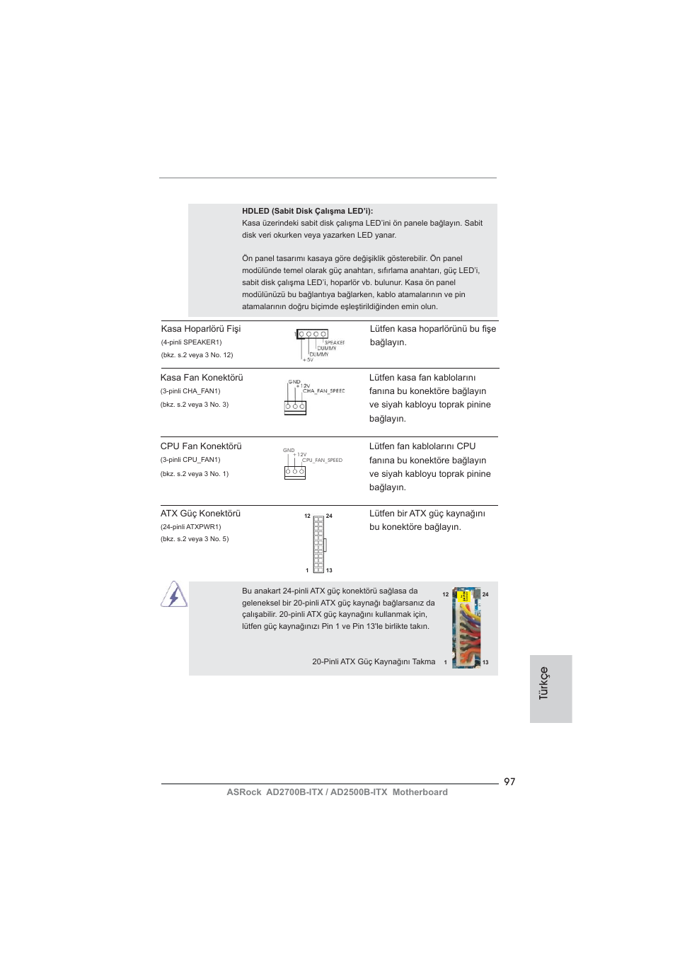 Türkçe | ASRock AD2700B-ITX User Manual | Page 97 / 143