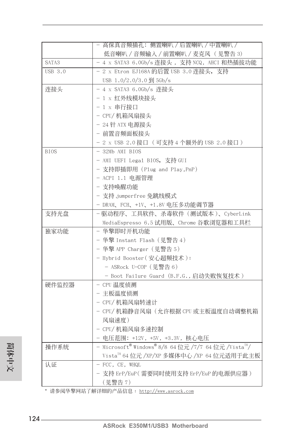 簡體中文 | ASRock E350M1__USB3 User Manual | Page 124 / 144